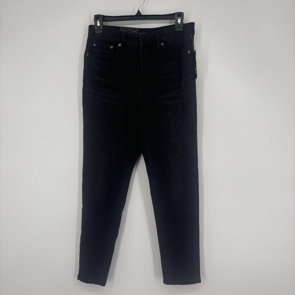LAUREN Ralph Lauren Women's High-Rise Super-Slim Ankle Jeans Black Size 6P NWT - Picture 2 of 5